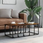 vidaXL sofabord 100x50x35,5 cm konstrueret træ røget egetræsfarve - Kategori: 4 vidaXL sofabord 100x50x35,5 cm konstrueret træ røget egetræsfarve