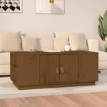 vidaXL sofabord 100x50x41 cm massivt fyrretræ gyldenbrun - Kategori: 4 vidaXL sofabord 100x50x41 cm massivt fyrretræ gyldenbrun