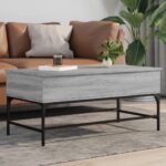 vidaXL sofabord 100x50x45 cm konstrueret træ og metal grå sonoma-eg - Kategori: 4 vidaXL sofabord 100x50x45 cm konstrueret træ og metal grå sonoma-eg