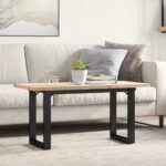 vidaXL sofabord 100x50x45,5 cm O-stel massivt fyrretræ og støbejern - Kategori: 4 vidaXL sofabord 100x50x45,5 cm O-stel massivt fyrretræ og støbejern