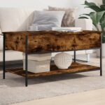 vidaXL sofabord 100x50x50 cm konstrueret træ og metal røget eg - Kategori: 4 vidaXL sofabord 100x50x50 cm konstrueret træ og metal røget eg