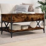vidaXL sofabord 100x50x50 cm konstrueret træ og metal røget eg - Kategori: 4 vidaXL sofabord 100x50x50 cm konstrueret træ og metal røget eg