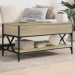 vidaXL sofabord 100x50x50 cm konstrueret træ og metal sonoma-eg - Kategori: 4 vidaXL sofabord 100x50x50 cm konstrueret træ og metal sonoma-eg