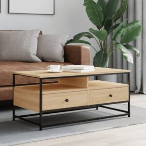 vidaXL sofabord 100x51x45 cm konstrueret træ sonoma-eg