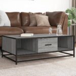 vidaXL sofabord 100x57x35 cm konstrueret træ og metal grå sonoma-eg - Kategori: 4 vidaXL sofabord 100x57x35 cm konstrueret træ og metal grå sonoma-eg