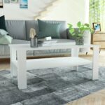 vidaXL sofabord 100x59x42 cm konstrueret træ hvid - Kategori: 4 vidaXL sofabord 100x59x42 cm konstrueret træ hvid