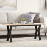 vidaXL sofabord 110x40x45 cm Y-stel massivt fyrretræ og støbejern - Kategori: 4 vidaXL sofabord 110x40x45 cm Y-stel massivt fyrretræ og støbejern