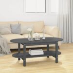 vidaXL sofabord 110x55x45 cm massivt fyrretræ grå - Kategori: 4 vidaXL sofabord 110x55x45 cm massivt fyrretræ grå