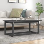 vidaXL sofabord 110x55x45 cm massivt fyrretræ grå - Kategori: 4 vidaXL sofabord 110x55x45 cm massivt fyrretræ grå