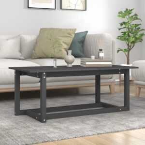 vidaXL sofabord 110x55x45 cm massivt fyrretræ grå