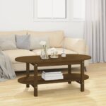 vidaXL sofabord 110x55x45 cm massivt fyrretræ gyldenbrun - Kategori: 4 vidaXL sofabord 110x55x45 cm massivt fyrretræ gyldenbrun