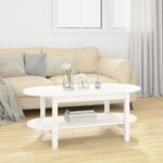 vidaXL sofabord 110x55x45 cm massivt fyrretræ hvid - Kategori: 4 vidaXL sofabord 110x55x45 cm massivt fyrretræ hvid
