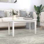 vidaXL sofabord 110x55x45 cm massivt fyrretræ hvid - Kategori: 4 vidaXL sofabord 110x55x45 cm massivt fyrretræ hvid