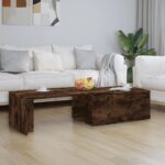 vidaXL sofabord 150x50x35 cm konstrueret træ røget egetræsfarve - Kategori: 4 vidaXL sofabord 150x50x35 cm konstrueret træ røget egetræsfarve