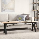 vidaXL sofabord 160x40x45 cm Y-stel massivt fyrretræ og støbejern - Kategori: 4 vidaXL sofabord 160x40x45 cm Y-stel massivt fyrretræ og støbejern