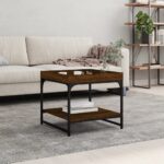 vidaXL sofabord 49,5×49,5×45 cm konstrueret træ brun egetræsfarve - Kategori: 4 vidaXL sofabord 49,5x49,5x45 cm konstrueret træ brun egetræsfarve