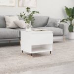 vidaXL sofabord 50x46x50 cm konstrueret træ hvid højglans - Kategori: 4 vidaXL sofabord 50x46x50 cm konstrueret træ hvid højglans