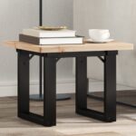 vidaXL sofabord 50x50x35,5 cm O-stel massivt fyrretræ og støbejern - Kategori: 4 vidaXL sofabord 50x50x35,5 cm O-stel massivt fyrretræ og støbejern