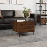 vidaXL sofabord 50x50x40 cm konstrueret træ brun egetræsfarve - Kategori: 4 vidaXL sofabord 50x50x40 cm konstrueret træ brun egetræsfarve