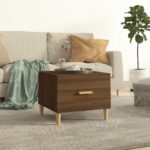 vidaXL sofabord 50x50x40 cm konstrueret træ brun egetræsfarve - Kategori: 4 vidaXL sofabord 50x50x40 cm konstrueret træ brun egetræsfarve