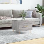 vidaXL sofabord 50x50x40 cm konstrueret træ grå sonoma-eg