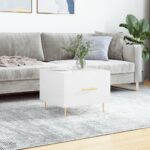 vidaXL sofabord 50x50x40 cm konstrueret træ hvid højglans - Kategori: 4 vidaXL sofabord 50x50x40 cm konstrueret træ hvid højglans