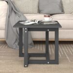 vidaXL sofabord 50x50x45 cm massivt fyrretræ grå - Kategori: 4 vidaXL sofabord 50x50x45 cm massivt fyrretræ grå