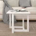vidaXL sofabord 50x50x45 cm massivt fyrretræ sort hvid - Kategori: 4 vidaXL sofabord 50x50x45 cm massivt fyrretræ sort hvid