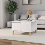 vidaXL sofabord 55x55x36,5 cm konstrueret træ hvid højglans - Kategori: 4 vidaXL sofabord 55x55x36,5 cm konstrueret træ hvid højglans