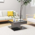 vidaXL sofabord 57x57x30 cm konstrueret træ grå højglans - Kategori: 4 vidaXL sofabord 57x57x30 cm konstrueret træ grå højglans