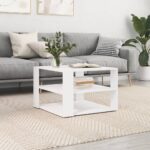 vidaXL sofabord 59,5×59,5×40 cm konstrueret træ hvid - Kategori: 4 vidaXL sofabord 59,5x59,5x40 cm konstrueret træ hvid