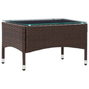 vidaXL sofabord 60x40x36 cm polyrattan brun