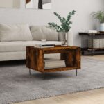 vidaXL sofabord 60x50x40 cm konstrueret træ røget egetræsfarve - Kategori: 4 vidaXL sofabord 60x50x40 cm konstrueret træ røget egetræsfarve