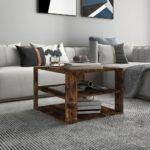 vidaXL sofabord 60x60x40 cm konstrueret træ røget egetræsfarve - Kategori: 4 vidaXL sofabord 60x60x40 cm konstrueret træ røget egetræsfarve