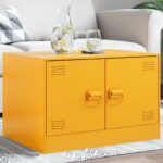 vidaXL sofabord 67x50x44 cm stål sennepsgul - Kategori: 4 vidaXL sofabord 67x50x44 cm stål sennepsgul