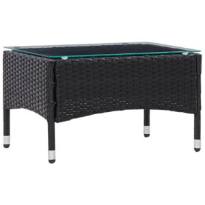 vidaXL sofabord 70x40x38 cm polyrattan sort