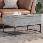 vidaXL sofabord 70x50x40 cm konstrueret træ og metal grå sonoma-eg - Kategori: 4 vidaXL sofabord 70x50x40 cm konstrueret træ og metal grå sonoma-eg
