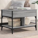 vidaXL sofabord 70x50x50 cm konstrueret træ og metal grå sonoma-eg - Kategori: 4 vidaXL sofabord 70x50x50 cm konstrueret træ og metal grå sonoma-eg