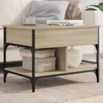 vidaXL sofabord 70x50x50 cm konstrueret træ og metal sonoma-eg - Kategori: 4 vidaXL sofabord 70x50x50 cm konstrueret træ og metal sonoma-eg