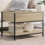 vidaXL sofabord 70x50x50 cm konstrueret træ og metal sonoma-eg - Kategori: 4 vidaXL sofabord 70x50x50 cm konstrueret træ og metal sonoma-eg