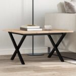 vidaXL sofabord 70x70x40 cm X-stel massivt fyrretræ og støbejern - Kategori: 4 vidaXL sofabord 70x70x40 cm X-stel massivt fyrretræ og støbejern