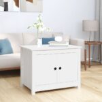 vidaXL sofabord 71x49x55 cm massivt fyrretræ hvid - Kategori: 4 vidaXL sofabord 71x49x55 cm massivt fyrretræ hvid