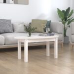 vidaXL sofabord 80x40x35 cm massivt fyrretræ hvid - Kategori: 4 vidaXL sofabord 80x40x35 cm massivt fyrretræ hvid