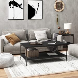 vidaXL sofabord 80x50x40 cm konstrueret træ sort