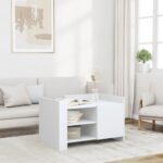vidaXL sofabord 80x50x50 cm konstrueret træ hvid - Kategori: 4 vidaXL sofabord 80x50x50 cm konstrueret træ hvid