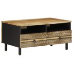 vidaXL sofabord 80x54x40 cm massivt ru mangotræ sort - Kategori: 4 vidaXL sofabord 80x54x40 cm massivt ru mangotræ sort