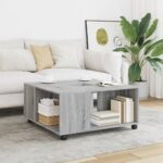 vidaXL sofabord 80x80x40 cm konstrueret træ grå sonoma-eg - Kategori: 4 vidaXL sofabord 80x80x40 cm konstrueret træ grå sonoma-eg