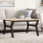 vidaXL sofabord 80x80x45 cm Y-stel massivt fyrretræ og støbejern - Kategori: 4 vidaXL sofabord 80x80x45 cm Y-stel massivt fyrretræ og støbejern