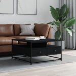 vidaXL sofabord 80x80x45 cm konstrueret træ sort - Kategori: 4 vidaXL sofabord 80x80x45 cm konstrueret træ sort