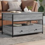 vidaXL sofabord 85x50x50 cm konstrueret træ og metal grå sonoma-eg - Kategori: 4 vidaXL sofabord 85x50x50 cm konstrueret træ og metal grå sonoma-eg